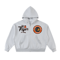 Fleeced Full-Zip Boxy Hoodie