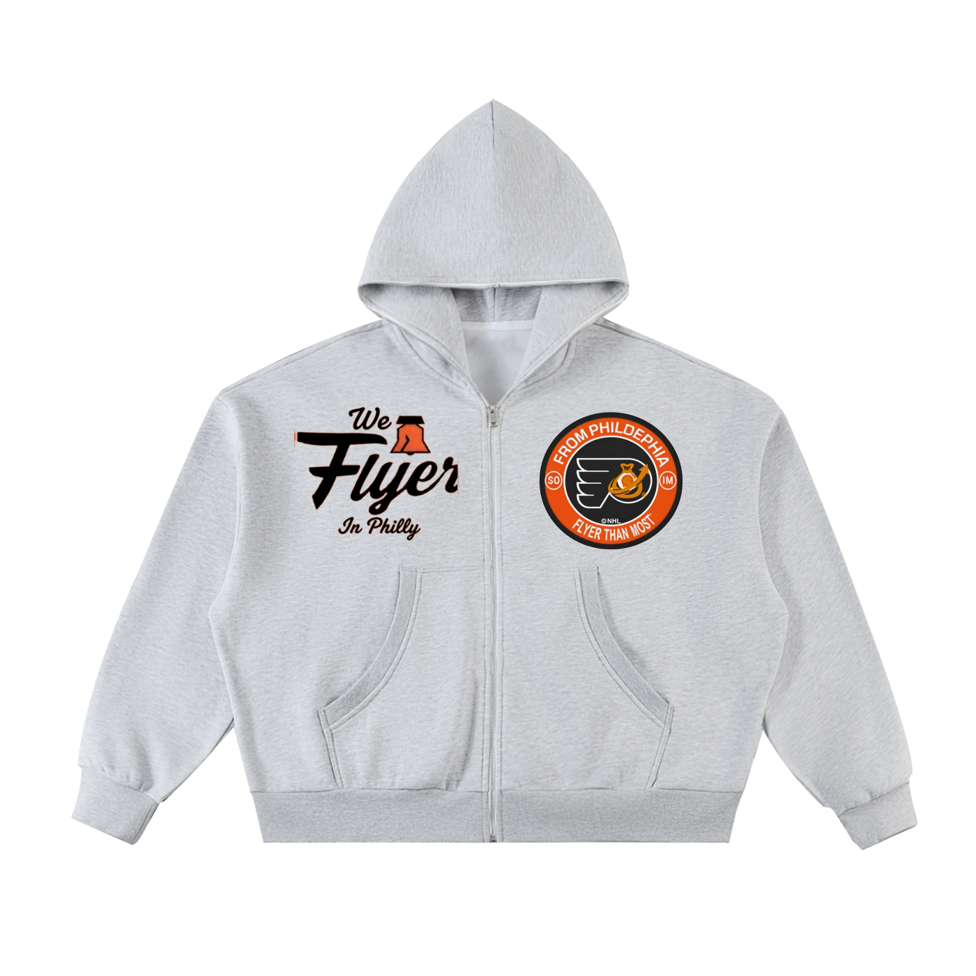 Fleeced Full-Zip Boxy Hoodie