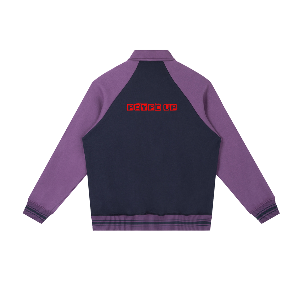 Contrast Raglan Sleeve Baseball Jacket