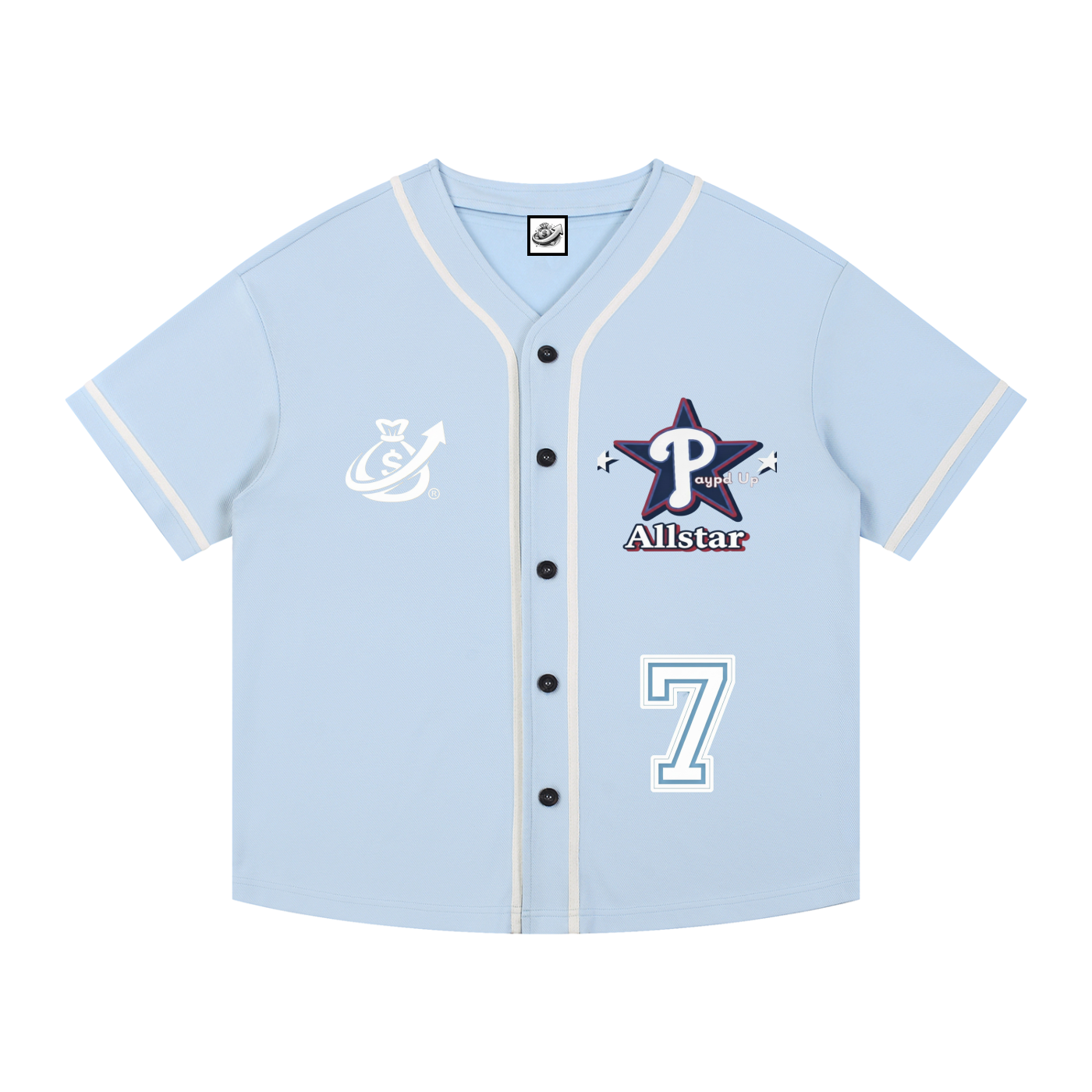 Contrast Piped Button-Up Jersey