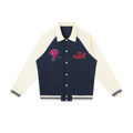Contrast Raglan Sleeve Baseball Jacket