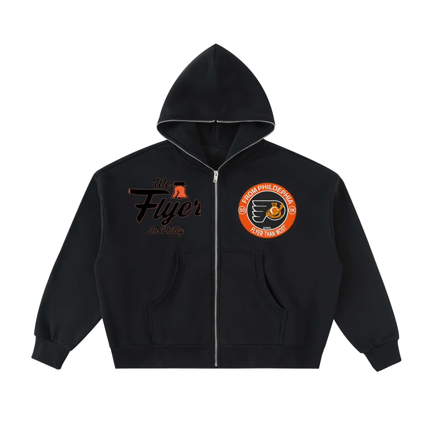 Felpa con cappuccio squadrata full-zip in pile