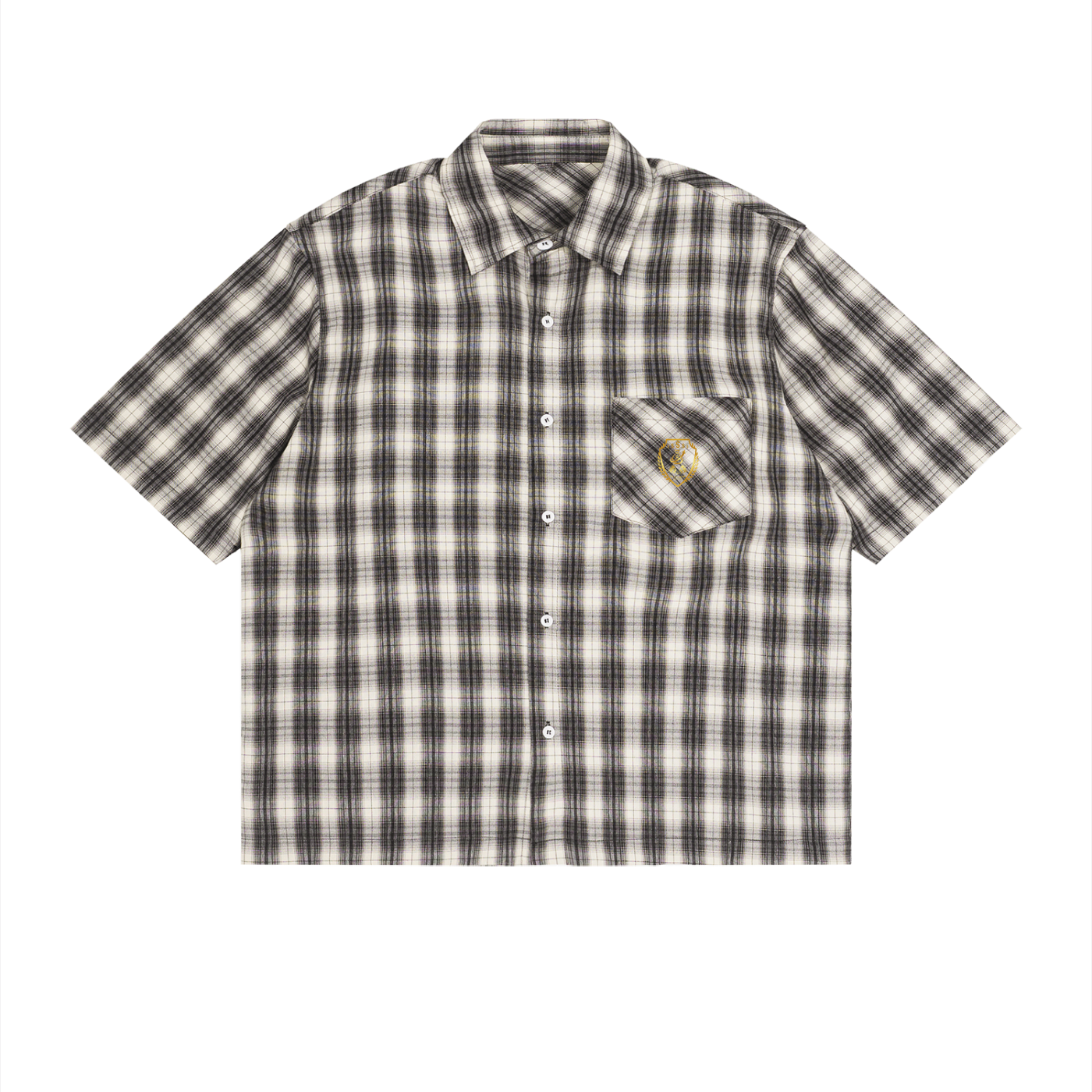 Camicia Unisex a Maniche Corte Squadrata a Quadri