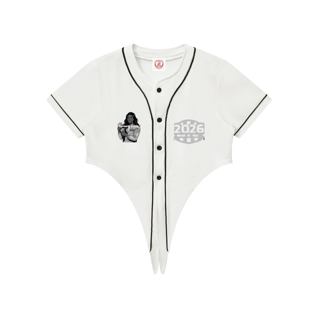 White/Black I’m Worth It World Cup Women's Piping Baseball Jersey