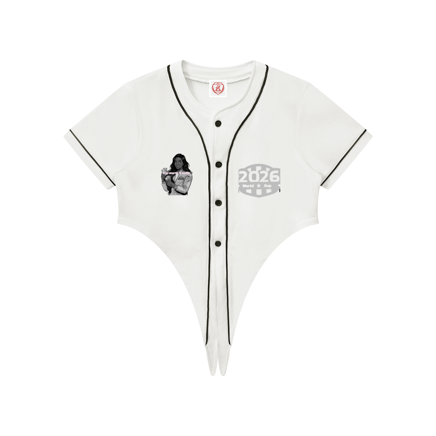 White/Black I’m Worth It World Cup Women's Piping Baseball Jersey