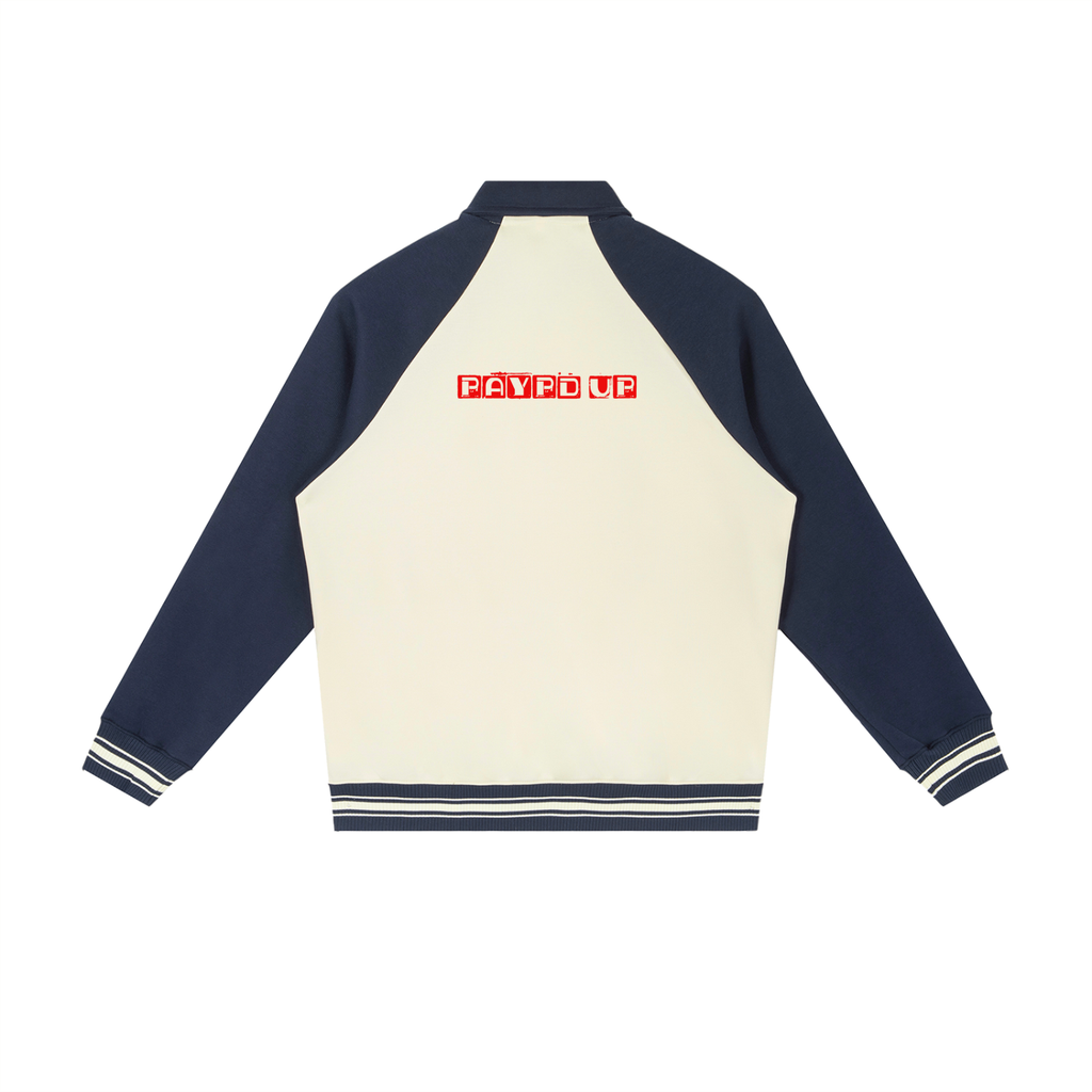 Contrast Raglan Sleeve Baseball Jacket