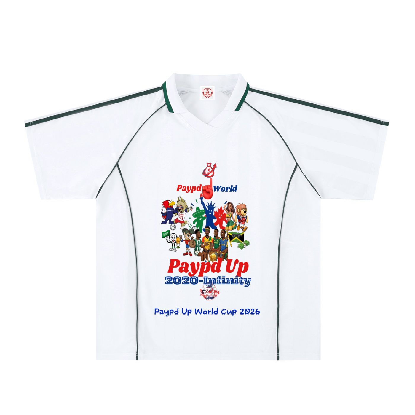 World Cup 2026  “Paypd Up World” Shadow Stripe Collared Soccer Jersey