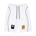 Blessed Up White Unisex Piping Drawstring Shorts