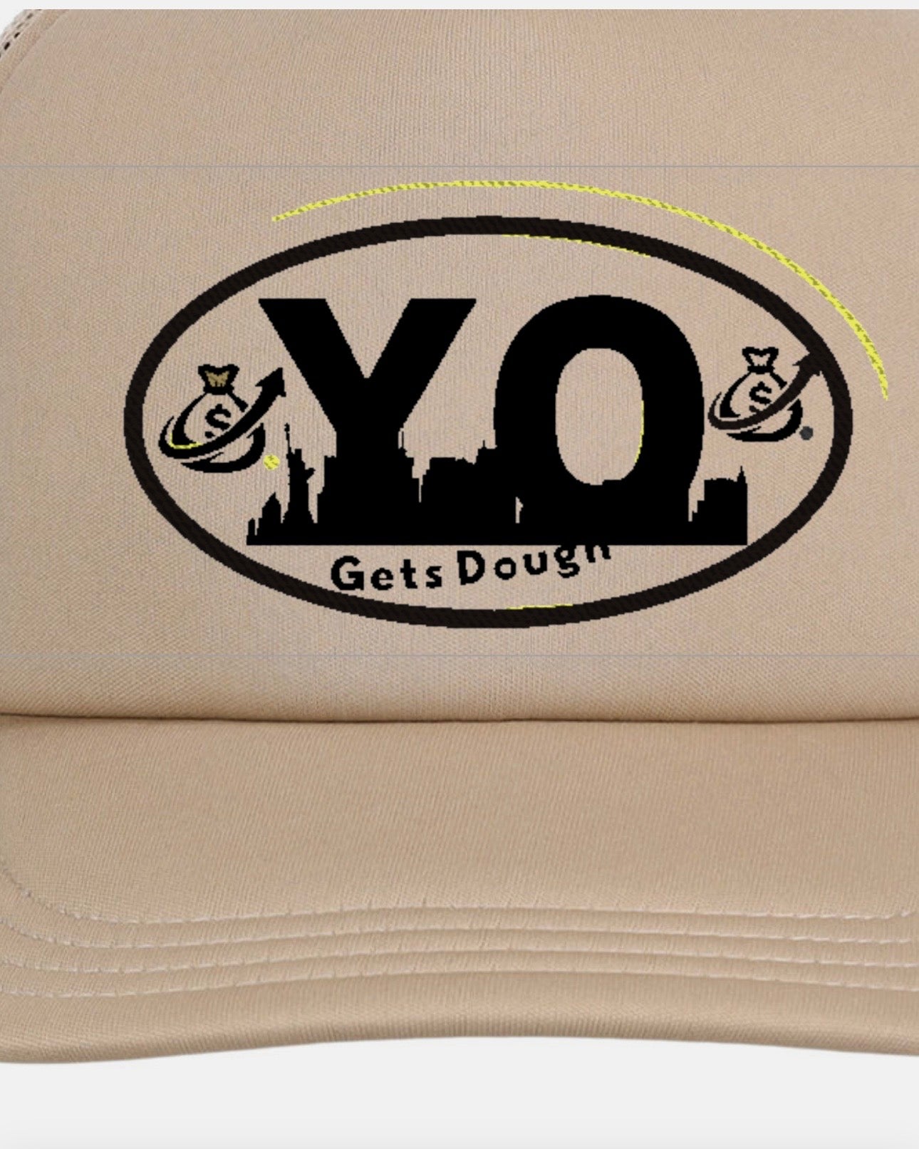 Y.O. Yonkers Beige Mesh Trucker Cap