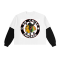 Layered Contrast Sleeve Cotton T-Shirt