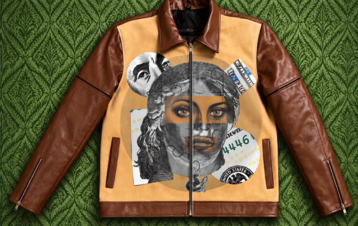 "She Only Loves The Payp" Leather Zip Shirt/Jacket