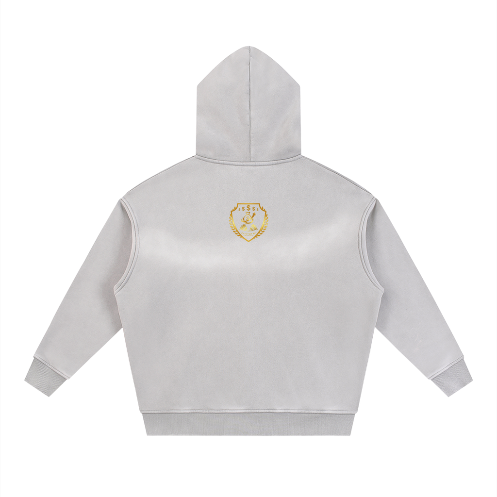Sunfade Two-way Zipper Boxy Fleece Hoodie