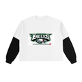 Layered Contrast Sleeve Cotton T-Shirt