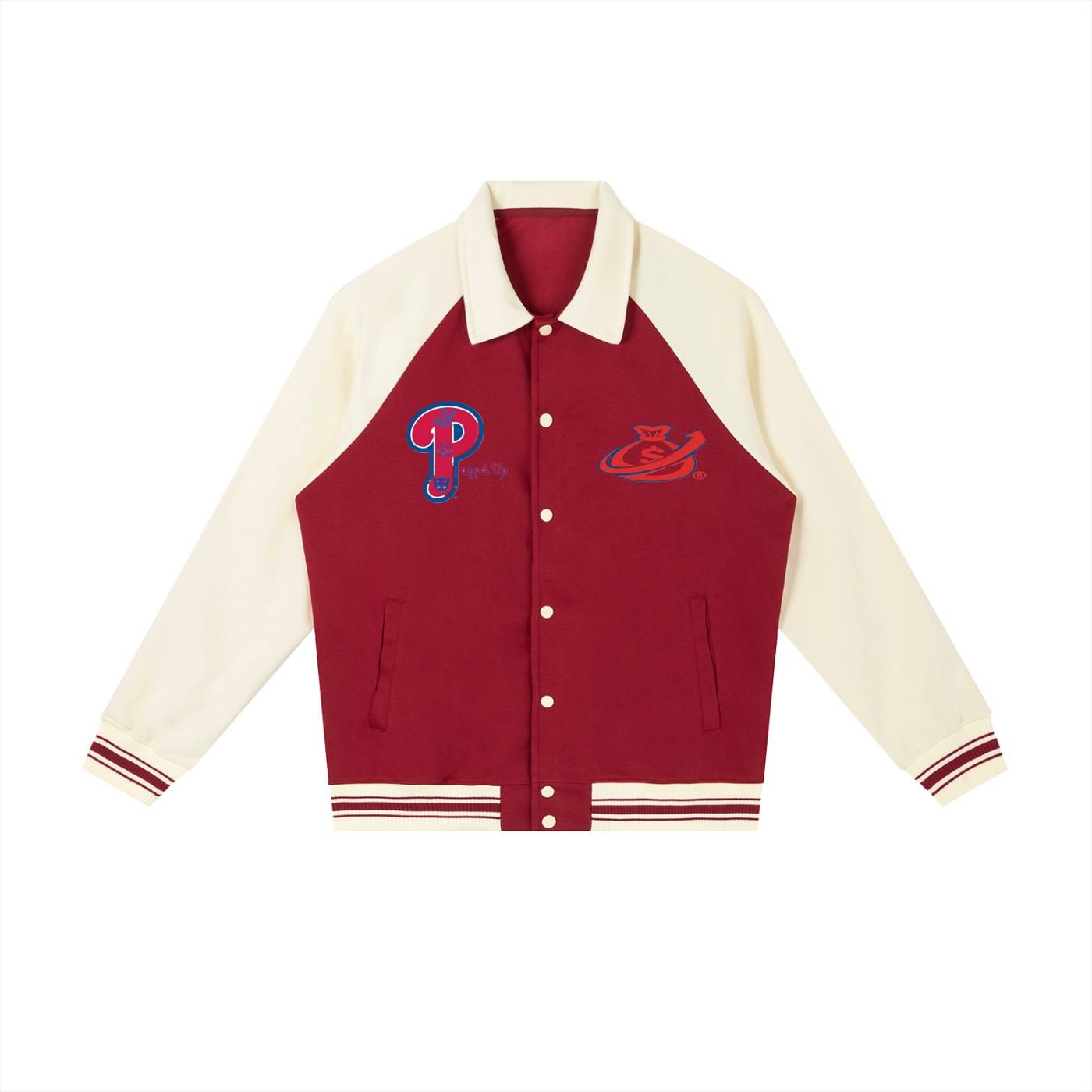 Giubbotto da baseball con maniche raglan a contrasto